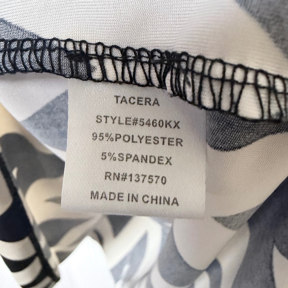 Tacera Shift Dress Women Plus Size 2X Black Chevron Mod Business Relaxed Knit - Picture 7 of 9